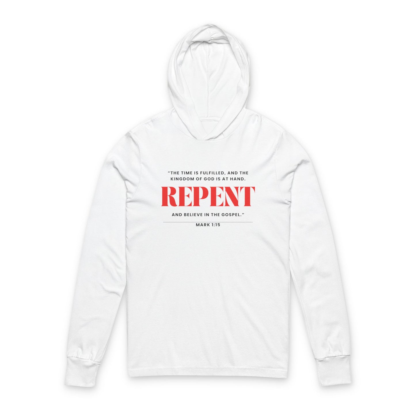 “REPENT” Cotton Hoodie Long Sleeve Tee