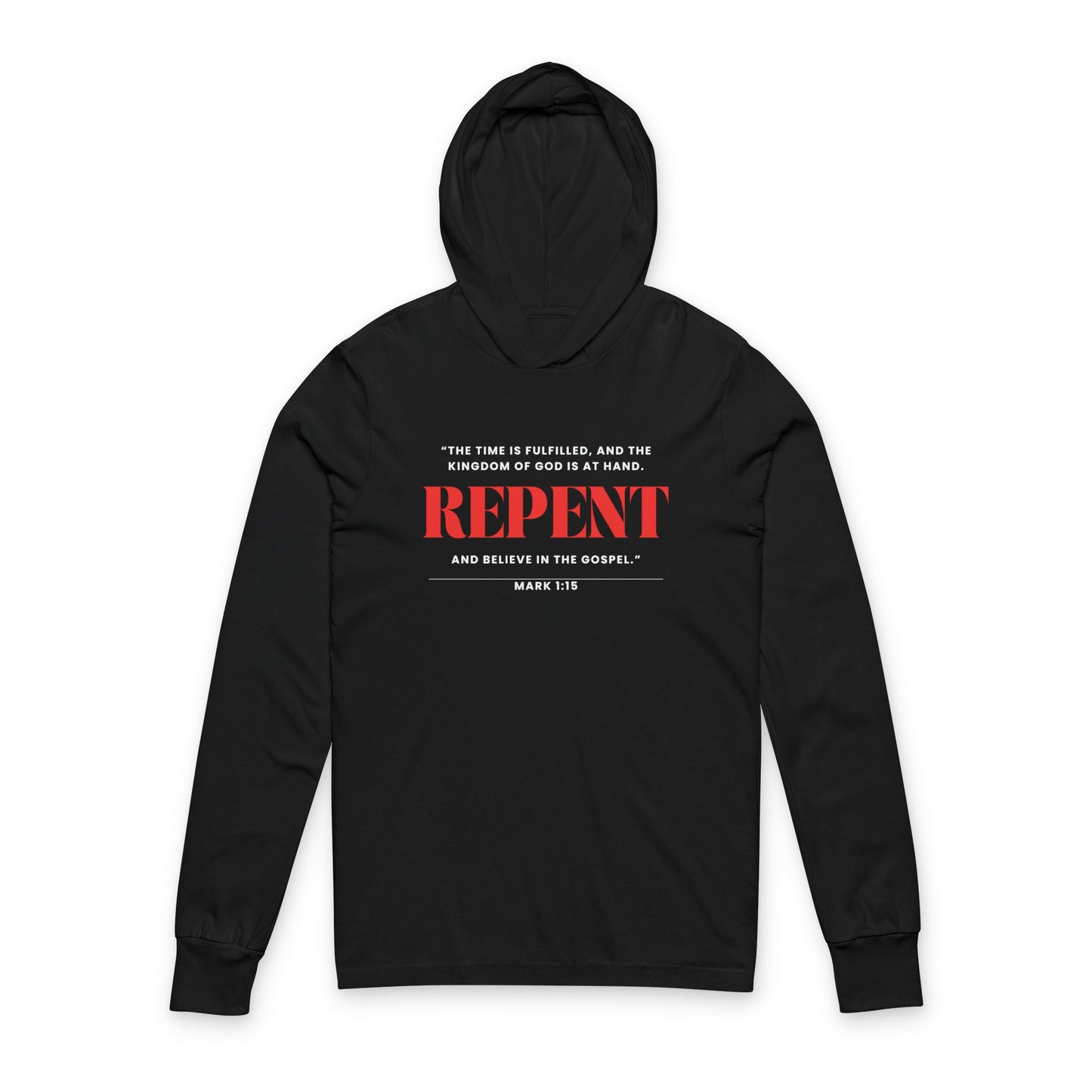 “REPENT” Cotton Hoodie Long Sleeve Tee