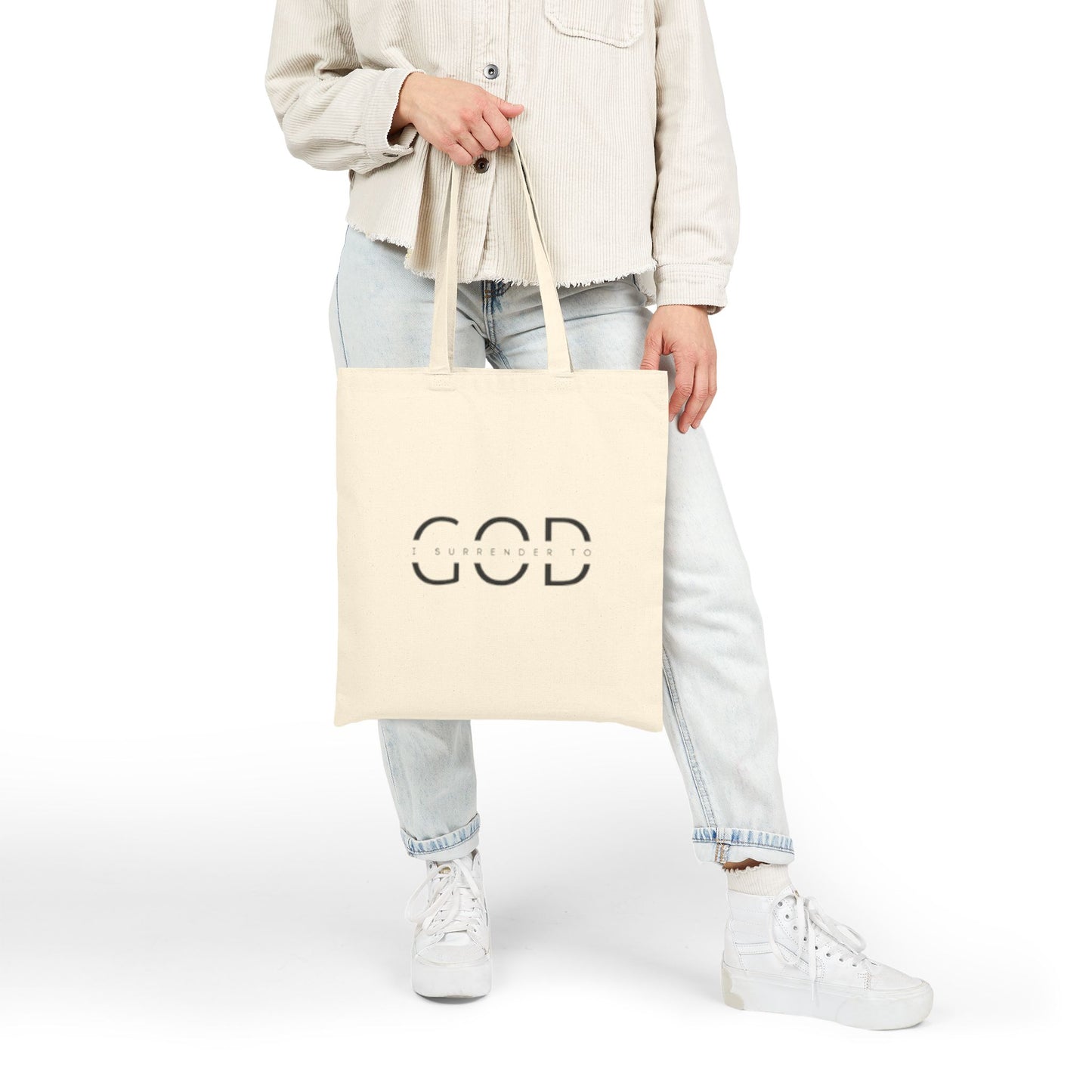 “I surrender to God” Canvas Tote