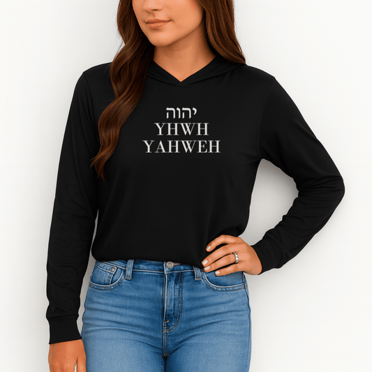 “YHWH” Cotton Hoodie Long Sleeve Tee