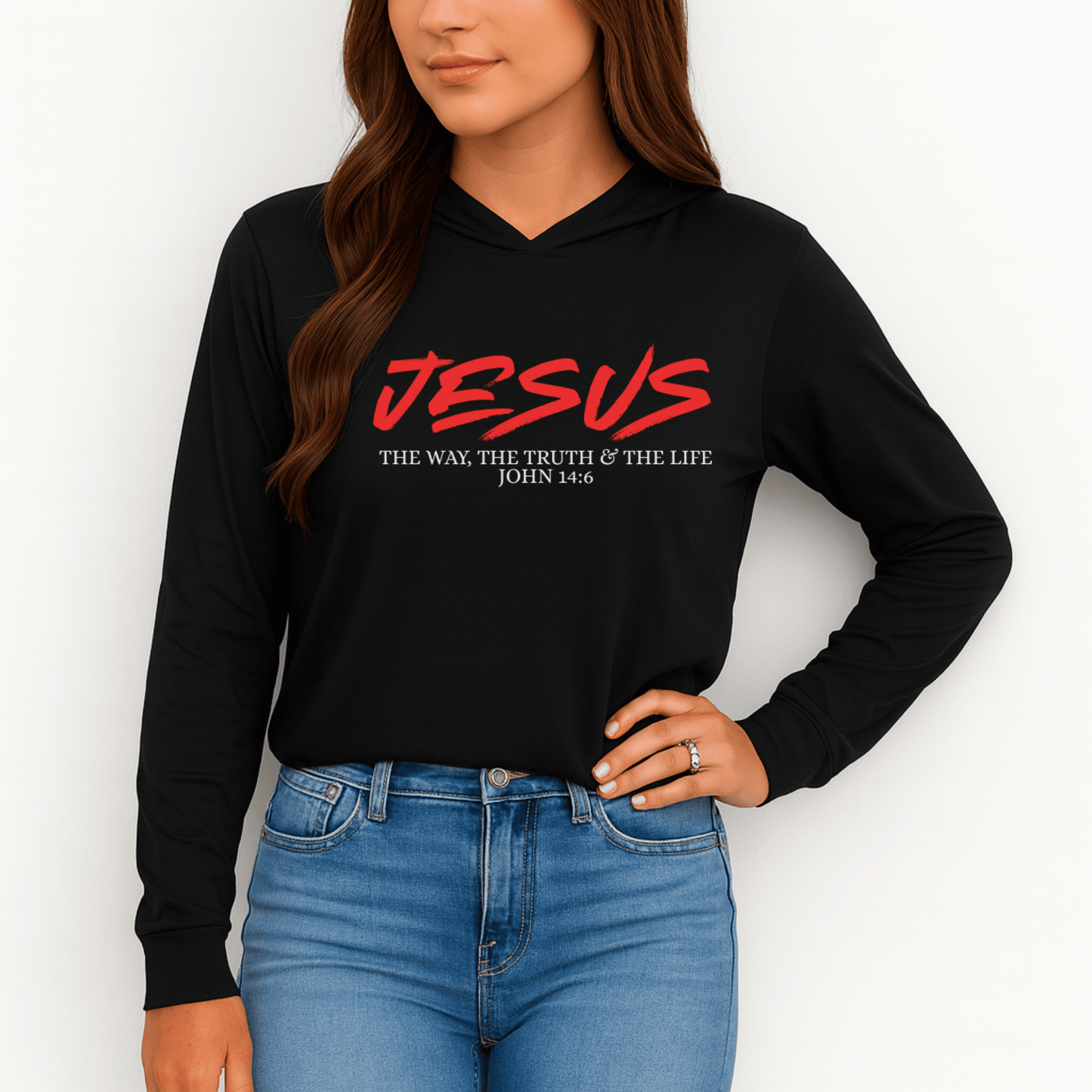 “Jesus” Cotton Hoodie Long Sleeve Tee