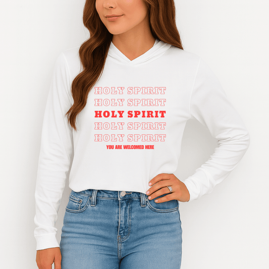 “Holy Spirit” Cotton Hoodie Long Sleeve Tee