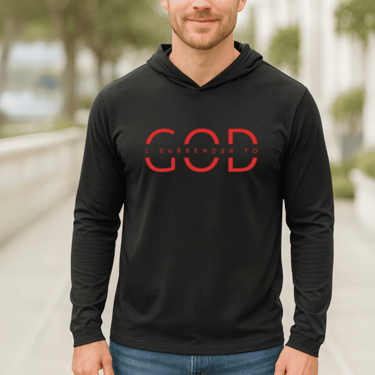 “I surrender to God” Cotton Hoodie Long Sleeve Tee