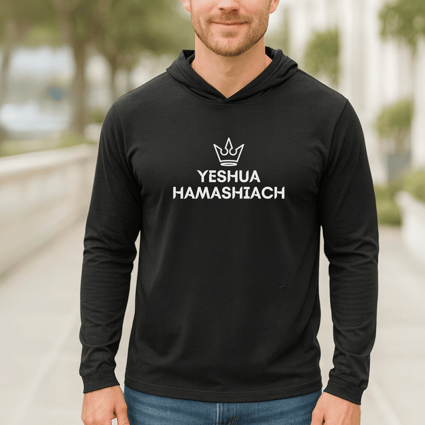 “YESHUA” Cotton Hoodie Long Sleeve Tee