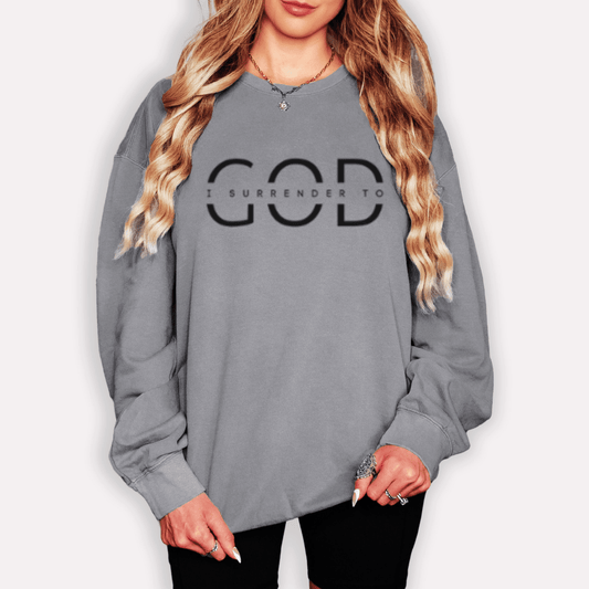 “Surrender to God” Cotton Sweatshirt