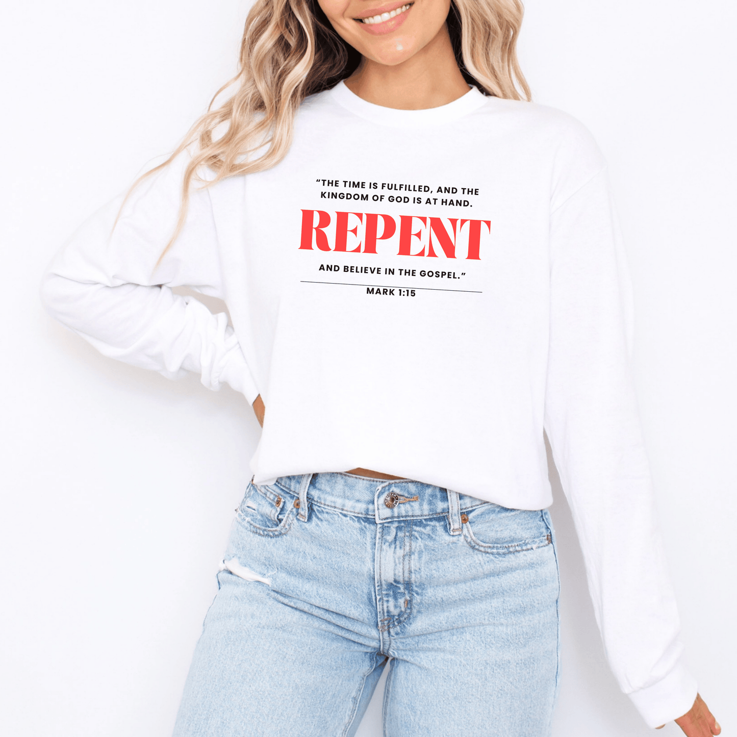 “REPENT” Cotton Long Sleeve Tee