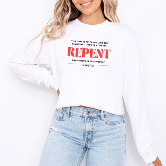 “REPENT” Cotton Long Sleeve Tee