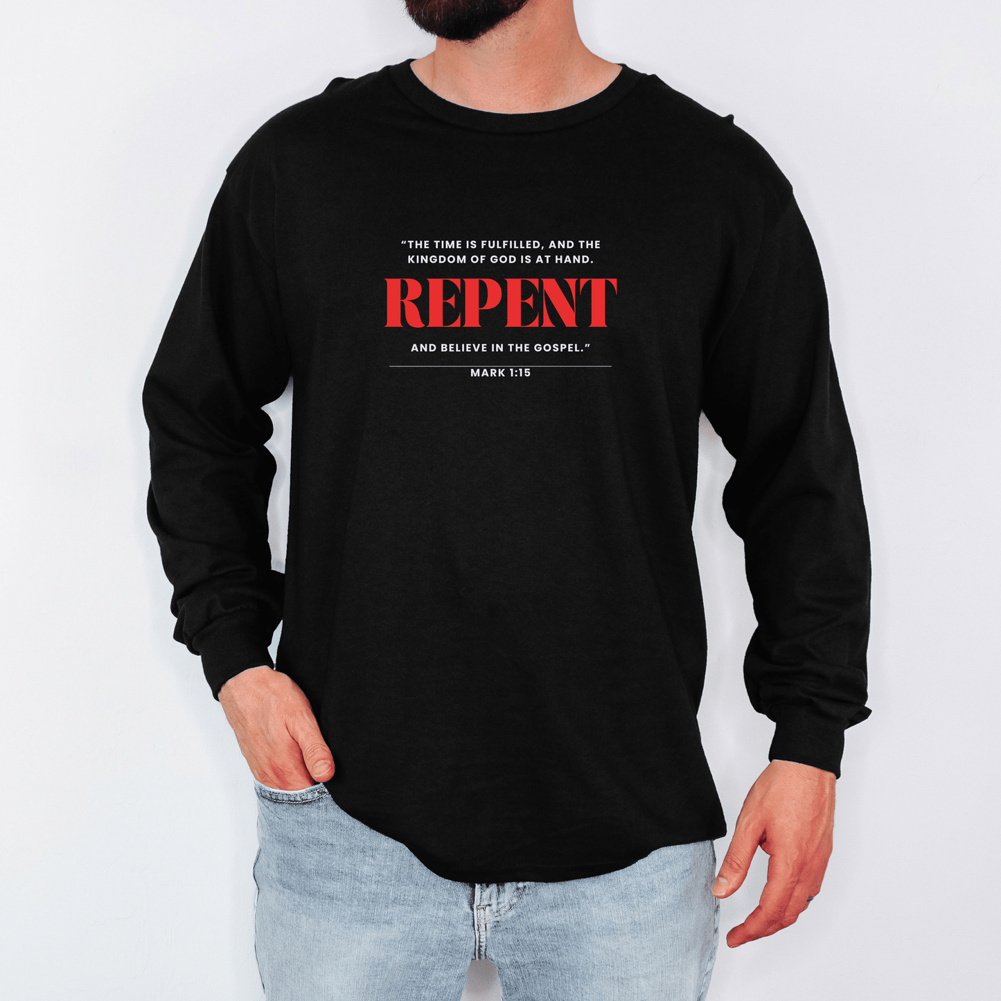 “REPENT” Cotton Long Sleeve Tee